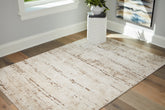 Prime Furniture - Ashley Furniture - Kasney Rug - 5' x 7' Rug / Cream/Brown - R406852
